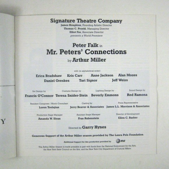 Peter Falk Mr Peters Connection Souvenir Program Theatre Arthur Miller 1998 - Picture 2 of 5